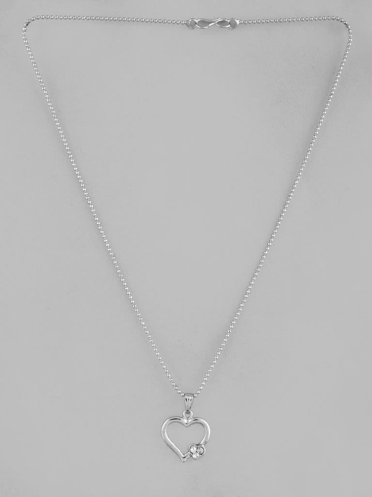 VOJ Silver Plated Heart Pandent Chain | Swadesiicart