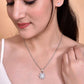 VOJ Silver Plated Flower Pendant Set - Swadesiicart