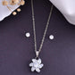 VOJ Silver Plated Flower Pendant Set - Swadesiicart