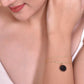 VOJ Gold-Polished Black Clock Charm Bracelet - VOJ (Valley Of Jewellery)