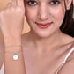 VOJ Gold-Polished White Clock Charm Bracelet - Swadesiicart