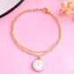 VOJ Gold-Polished White Clock Charm Bracelet - Swadesiicart