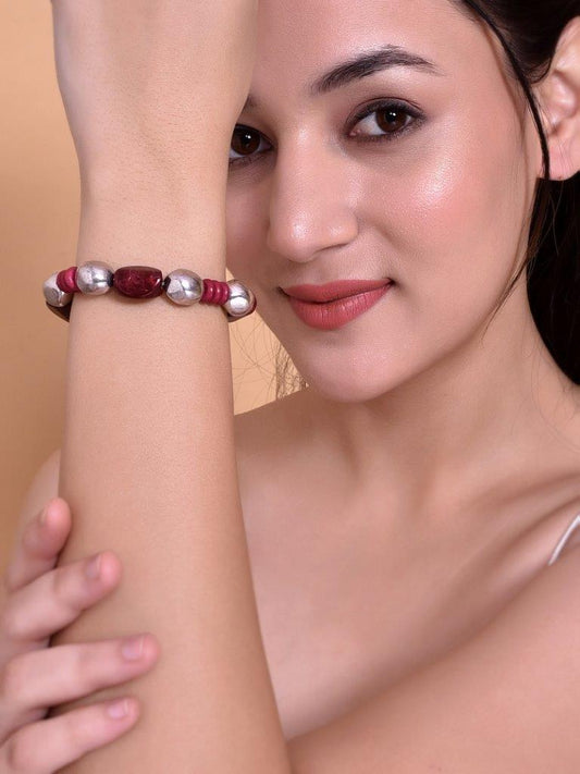 VOJ Beaded Elasticated Bracelet - VOJ (Valley Of Jewellery)