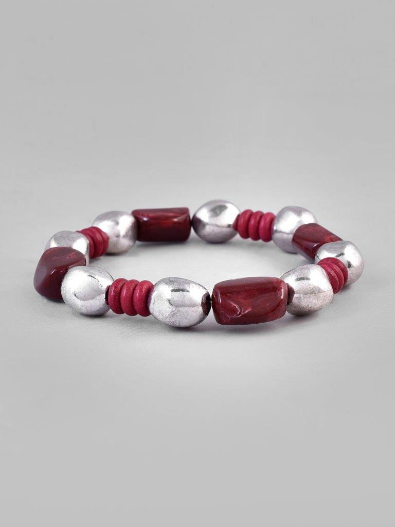 VOJ Beaded Elasticated Bracelet - Swadesiicart