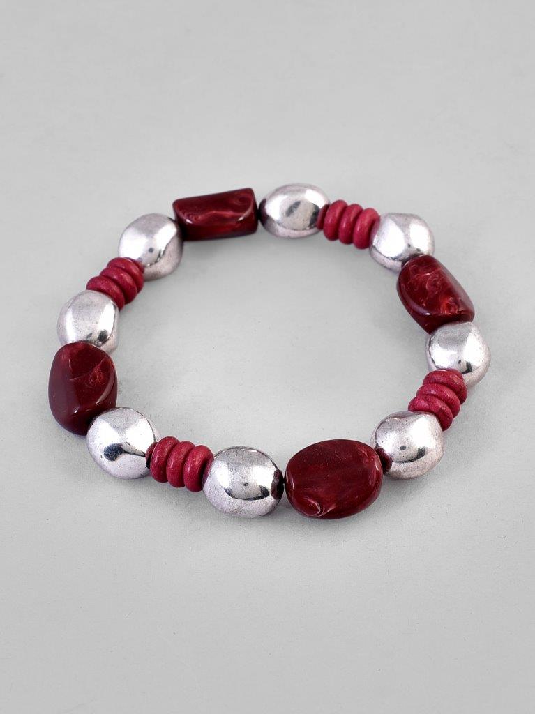 VOJ Beaded Elasticated Bracelet - Swadesiicart