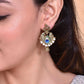 VOJ Gold-Polished Peacock Contemporay Jhumka Earrings - VOJ (Valley Of Jewellery)