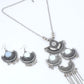VOJ Oxidised Silver Plated Mirror And Ghungharoo Beads Jewellery Set - Swadesiicart