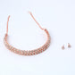 VOJ Gold-Polished Double Line Stone Studded Choker Jewellery Set - Swadesiicart