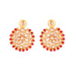 VOJ Gold-Polished Red Beads Kundan Choker Jewellery Set With Mang Tikka - Swadesiicart