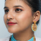 VOJ Gold-Polished Blue Beads Kundan Choker Jewellery Set With Mang Tikka - VOJ (Valley Of Jewellery)