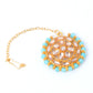 VOJ Gold-Polished Blue Beads Kundan Choker Jewellery Set With Mang Tikka - Swadesiicart