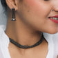 VOJ Black Stone Studded Choker Jewellery Set - VOJ (Valley Of Jewellery)