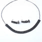 VOJ Black Stone Studded Choker Jewellery Set - Swadesiicart
