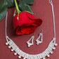 VOJ Silver Plated Stone Studded Choker Necklace And Earrings Set - VOJ (Valley Of Jewellery)