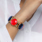 VOJ Gold-Polished With Multi Colored Stone Studded Wraparound Bracelet - VOJ (Valley Of Jewellery)