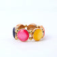 VOJ Gold-Polished With Multi Colored Stone Studded Wraparound Bracelet - Swadesiicart