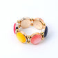 VOJ Gold-Polished With Multi Colored Stone Studded Wraparound Bracelet - Swadesiicart