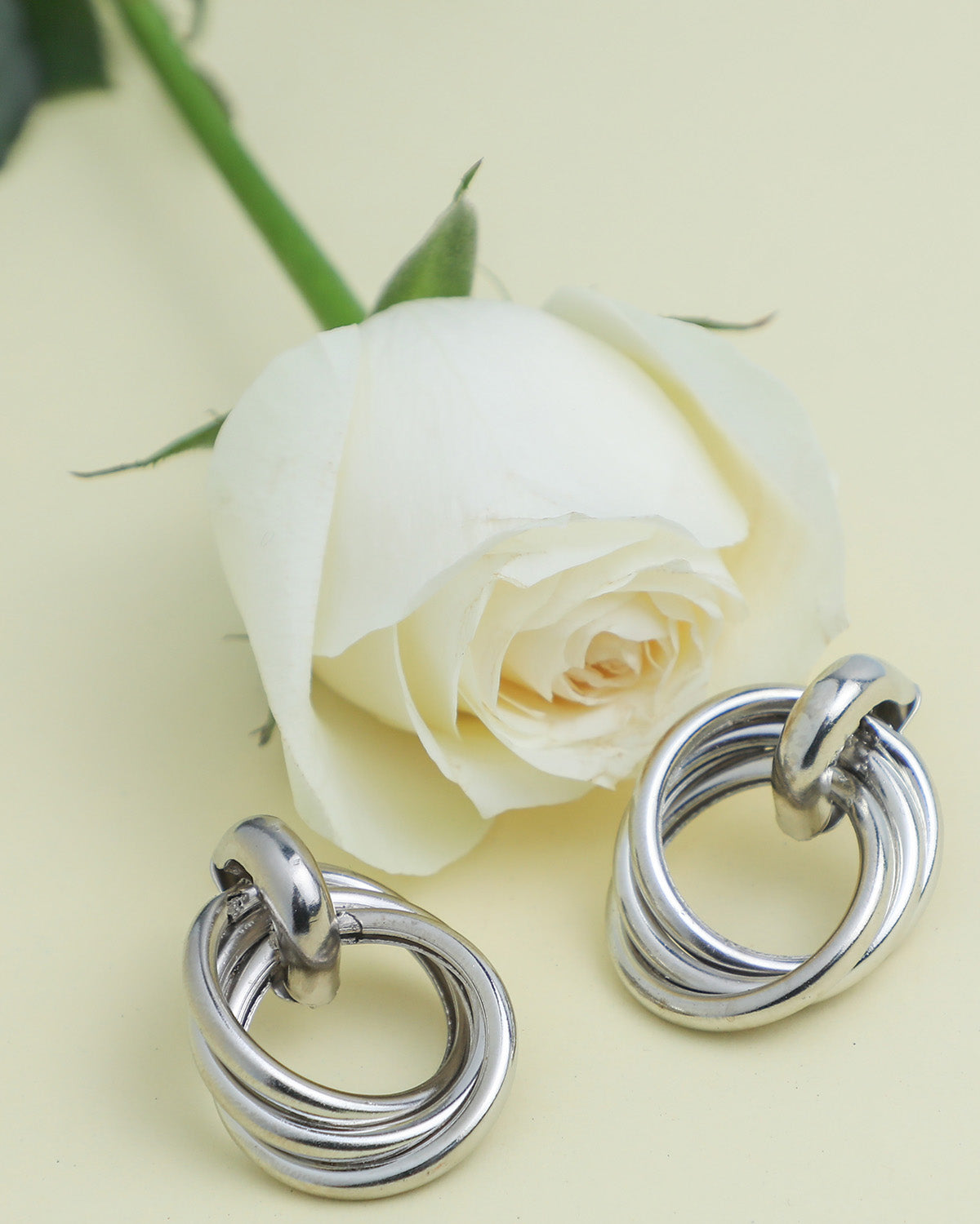 VOJ Silver Plated Circluar Studs Earring - VOJ (Valley Of Jewellery)