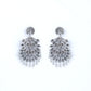 VOJ Silver Plated Oxidised Peacock Shaped Studded Earrings - Swadesiicart