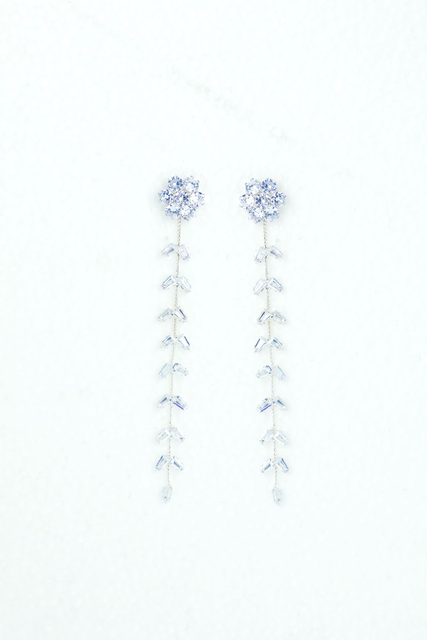 VOJ Silver Plated Stone Studded Drop Earrings - Swadesiicart