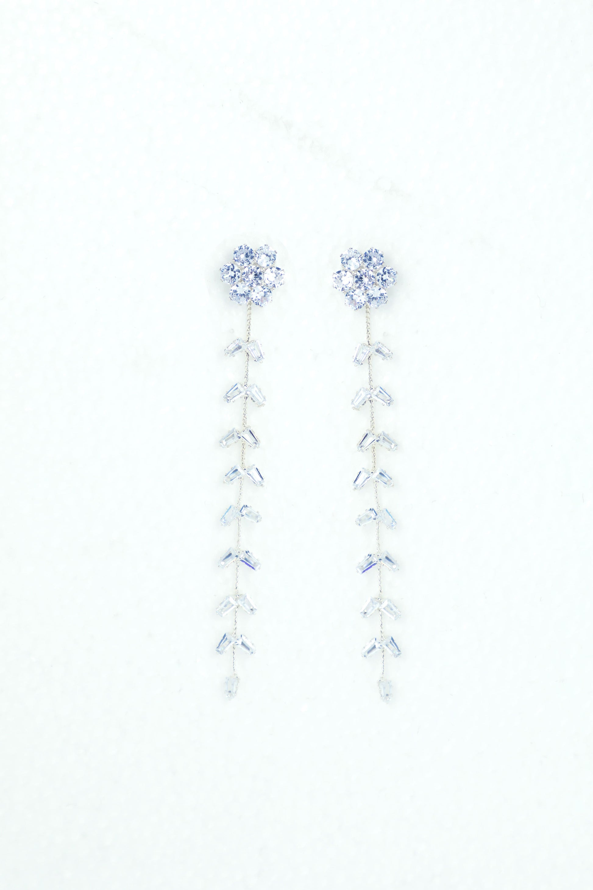 VOJ Silver Plated Stone Studded Drop Earrings - Swadesiicart