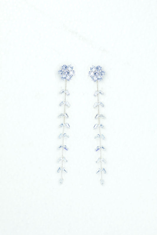 VOJ Silver Plated Stone Studded Drop Earrings - Swadesiicart