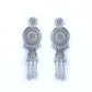 VOJ Silver Plated Oxidised Ghungharoo Studded Earrings - Swadesiicart