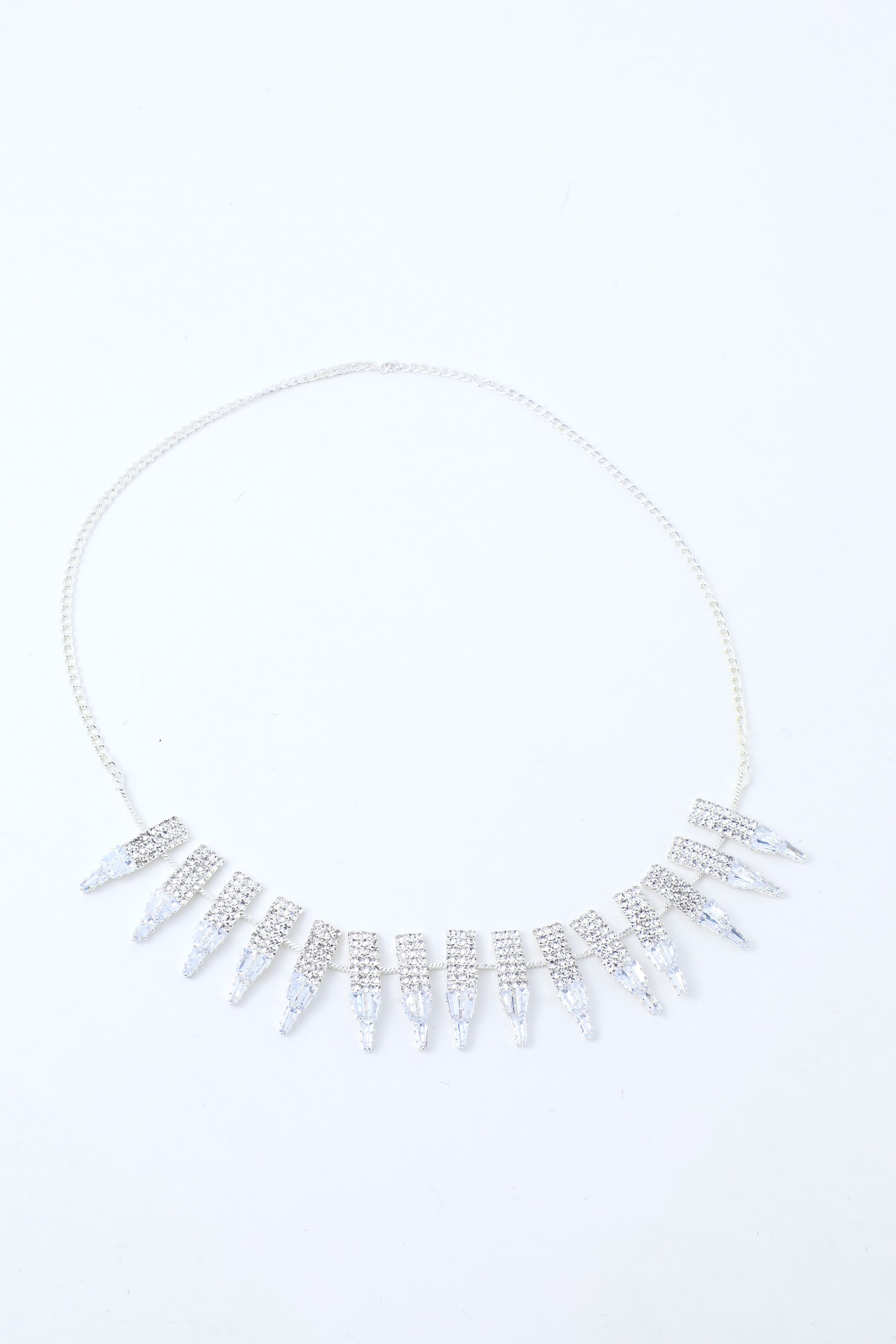 VOJ Silver Plated Stone Studded Necklace And Earring Set - Swadesiicart