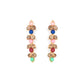 VOJ Gold-Polished Multi Colored Stone Studded Choker Necklace And Earring Set - Swadesiicart