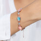VOJ Gold-Polished Multi Colored Stone Studded Charm Bracelet - VOJ (Valley Of Jewellery)