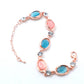VOJ Gold-Polished Multi Colored Stone Studded Charm Bracelet - Swadesiicart