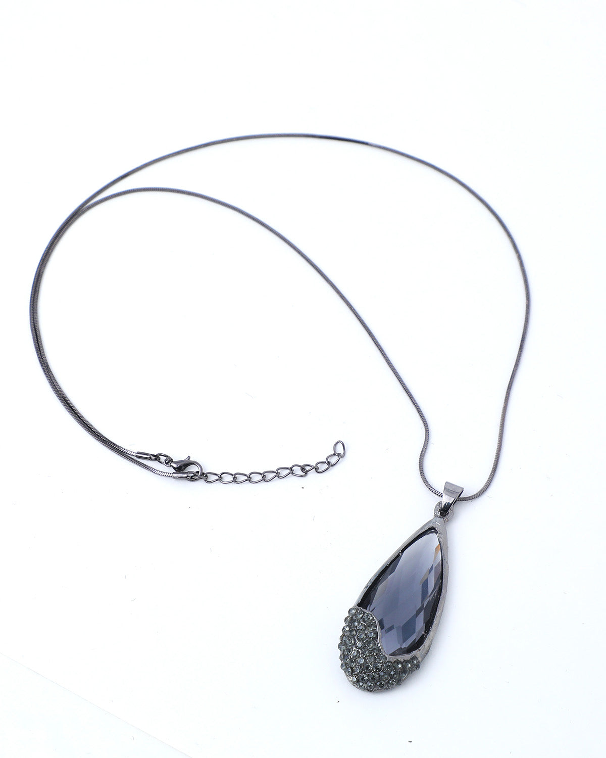VOJ Black Stone Studded Pandent Necklace | Swadesiicart