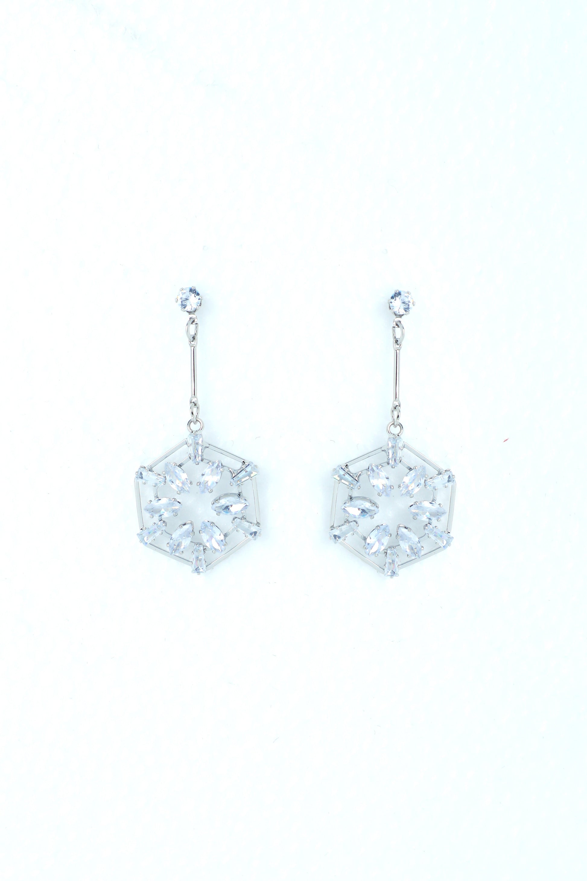 VOJ Silver Plated Stone Studded Circluar Earrings - Swadesiicart