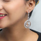 VOJ Silver Plated Stone Studded Circluar Drop Earrings - Swadesiicart