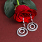 VOJ Silver Plated Stone Studded Circluar Drop Earrings - VOJ (Valley Of Jewellery)