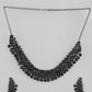 VOJ Black American Diamond Chokar Jewellery Set With Earrings - Swadesiicart