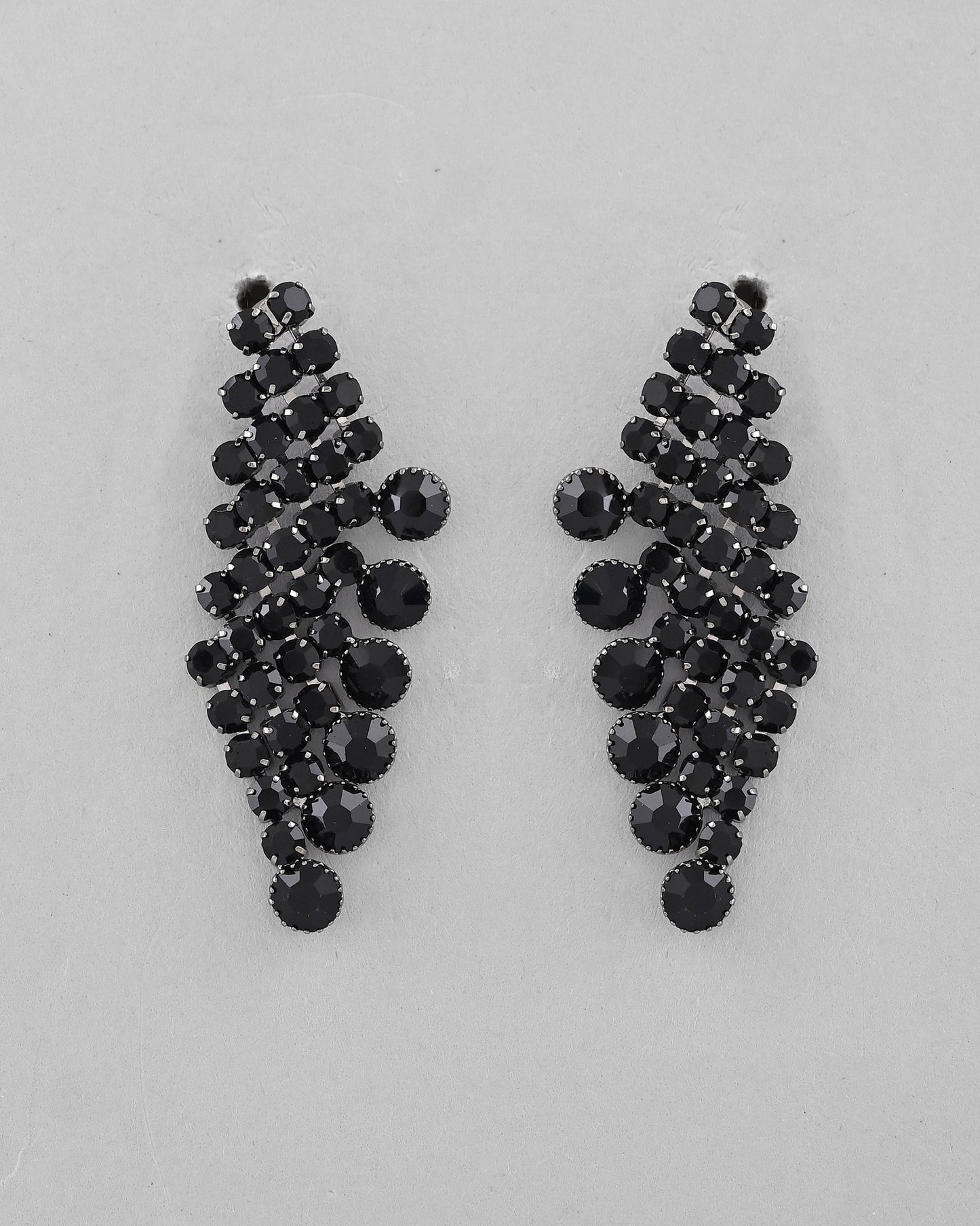 VOJ Black American Diamond Chokar Jewellery Set With Earrings - Swadesiicart