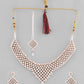 VOJ Silver Plated Party Wear AD Choker Necklace Jewellery Set - Swadesiicart