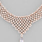 VOJ Silver Plated Party Wear AD Choker Necklace Jewellery Set - Swadesiicart