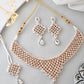 VOJ Silver Plated Party Wear AD Choker Necklace Jewellery Set - Swadesiicart