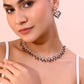VOJ Gold-Polished Black & White Stone Studded Jewellery Set - Swadesiicart
