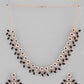 VOJ Gold-Polished Black & White Stone Studded Jewellery Set - Swadesiicart