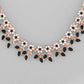VOJ Gold-Polished Black & White Stone Studded Jewellery Set - Swadesiicart