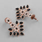 VOJ Gold-Polished Black & White Stone Studded Jewellery Set - Swadesiicart