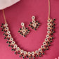 VOJ Gold-Polished Black & White Stone Studded Jewellery Set - Swadesiicart