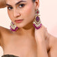 VOJ Gold-Polished Purple Colour Drop And Dangle Statement Earrings - Swadesiicart