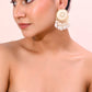 VOJ Gold-Polished White circular Earrings With Pearls - Swadesiicart