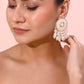 VOJ Gold-Polished White circular Earrings With Pearls - Swadesiicart