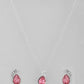 VOJ Silver Plated Chan with Pink and White AD stone Studded Pendant and Earrings Set - Swadesiicart