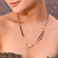 VOJ Gold-Polished AD-Studded & Beaded Layered Mangalsutra - Swadesiicart